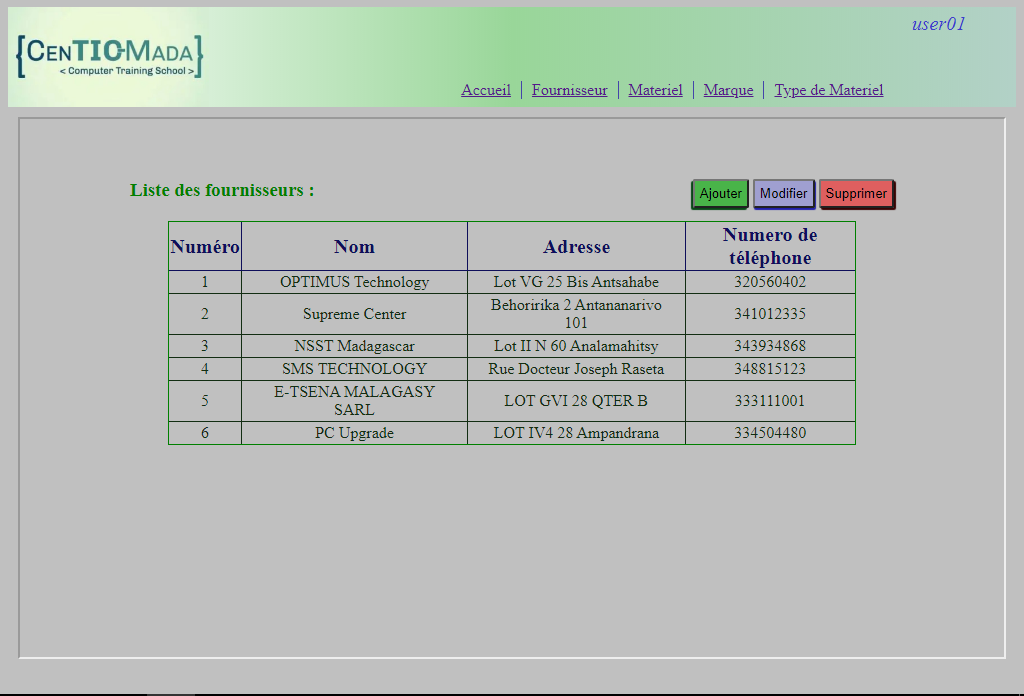Image - page Fournisseur